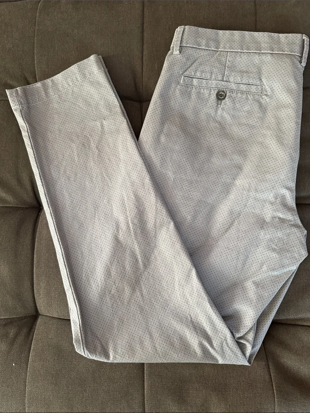 Banana Republic Light Gray Micro-Pattern Chinos